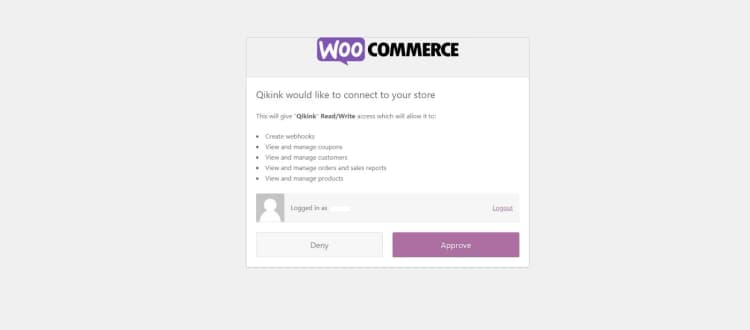 WooCommerce integration step