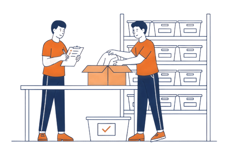 Qikink team checking and processing the return