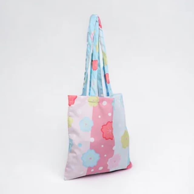 All over printed tote bags with handle floating qikink