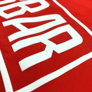 High density t shirt printing on red t-shirts