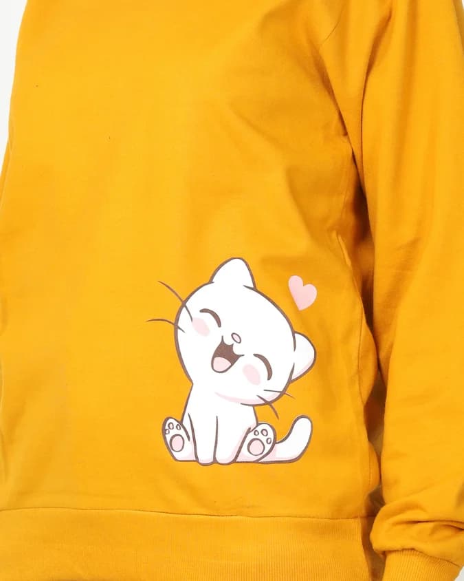 Printed hoodie, front view