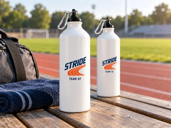 Team bottles at the gym or sports ground