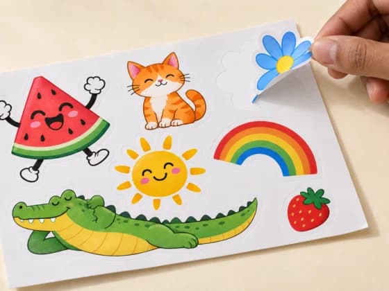 Several designs on one print, each die-cut separately