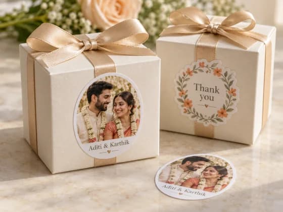 Photo and wedding gift stickers
