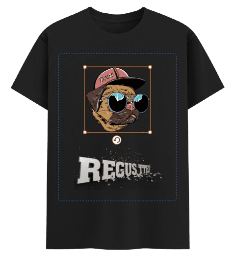 Custom T-Shirt Design with Pug and REGUST Text