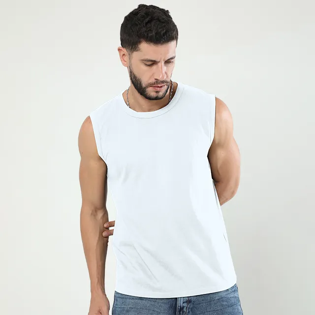 White sleeveless t-shirt mens qikink White sleeveless t-shirt mens qikink