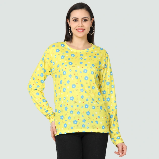 Women's All Over Printed Fullsleeve T-Shirt Qikink