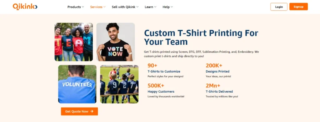 custom t-shirt printing banner qikink
