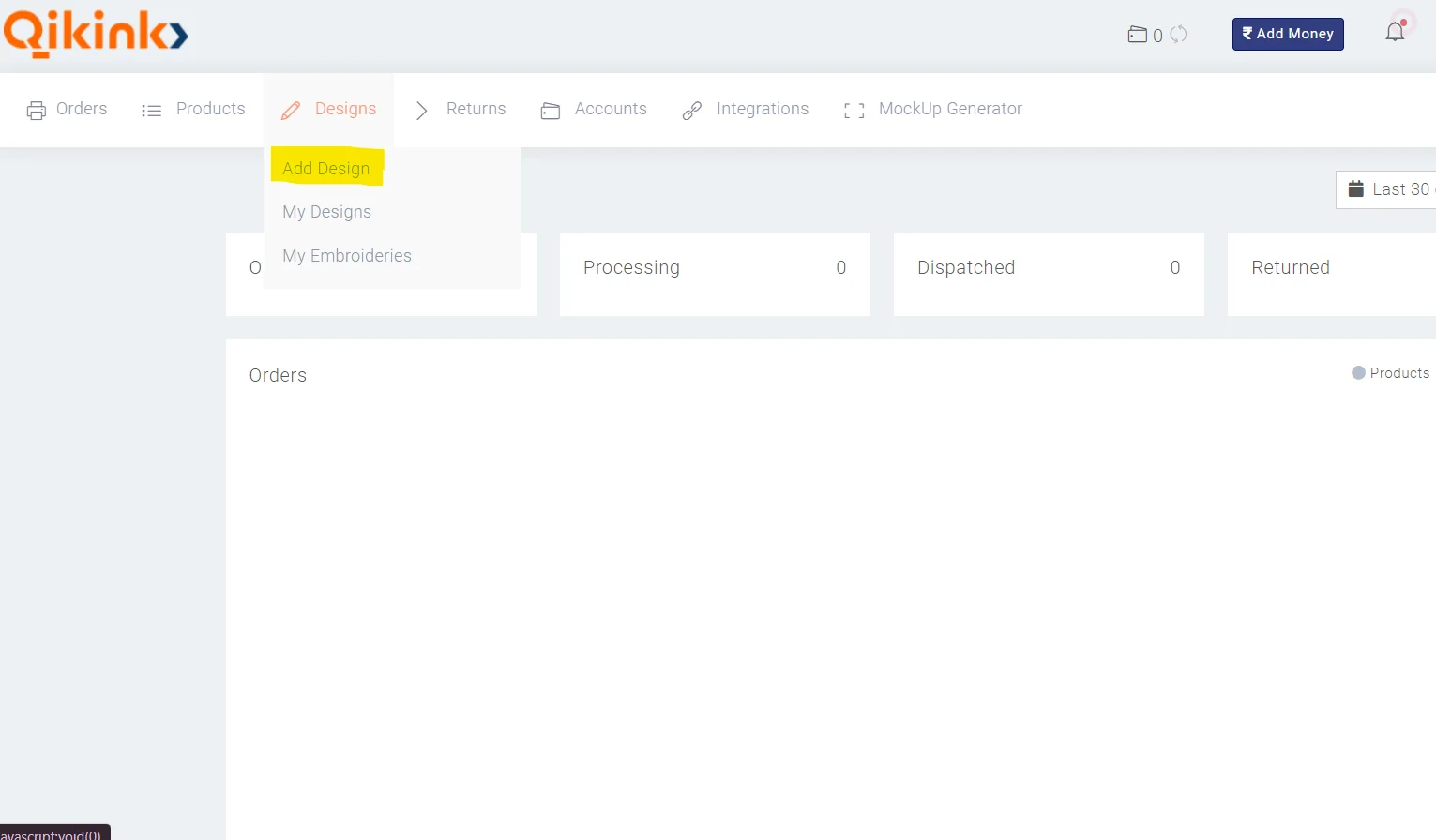 Upload your designs-qikink
