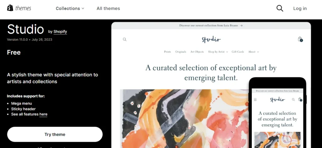 Best shopify theme - studio