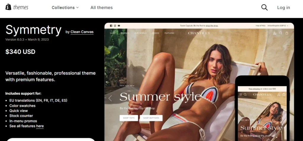 Best shopify theme for print on demand - symmetry