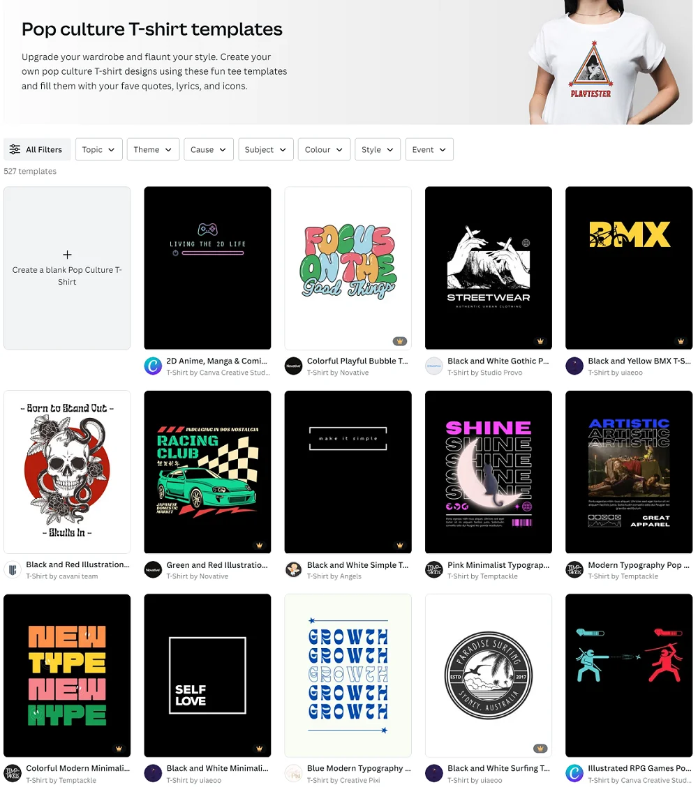 T-shirt template-qikink