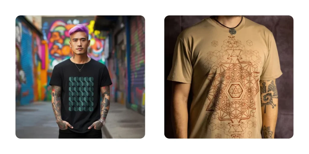 Geometric pattern t shirt designs