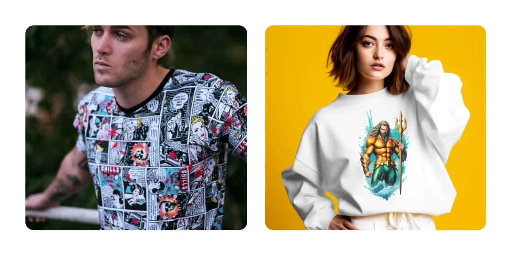 Super hero's and comics t shirt designs