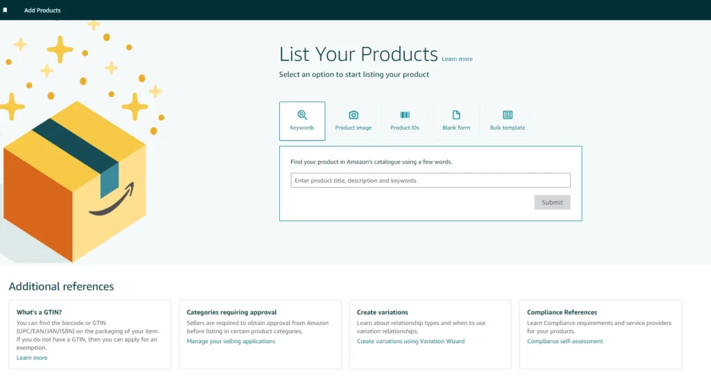 list products on Amazon