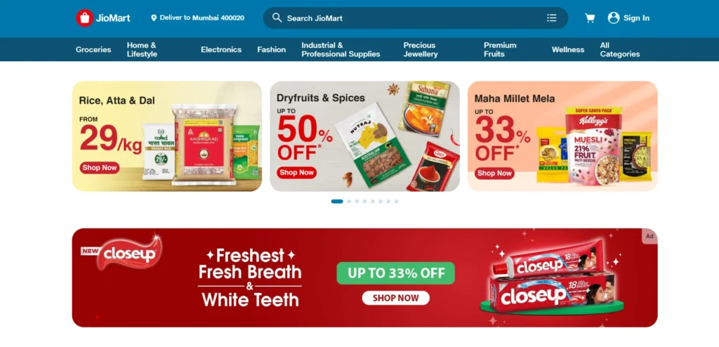 Top Online Selling Platforms India - Jiomart