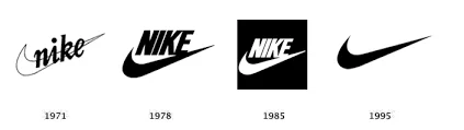 Nike logo designs over the years