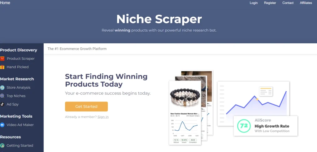 Dropshipping product research tool - niche scraper