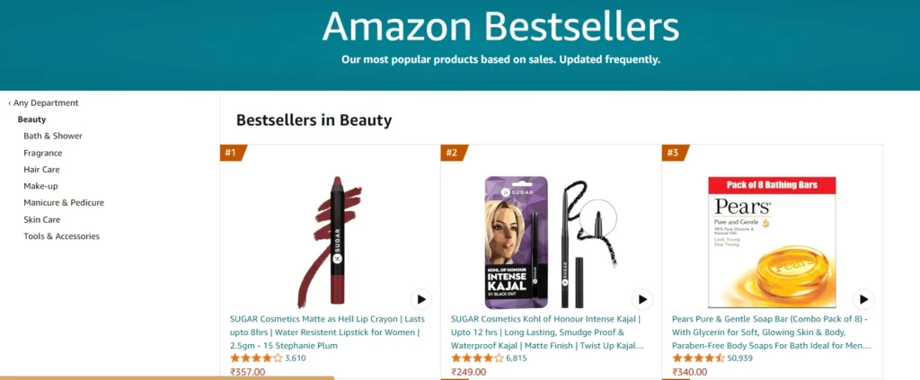 Most popular selling items on Amazon - beauty products