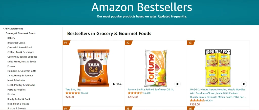 Grocery items on Amazon