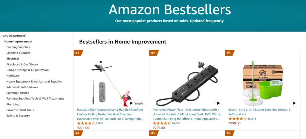 Amazon most popular selling - Home improvement products
