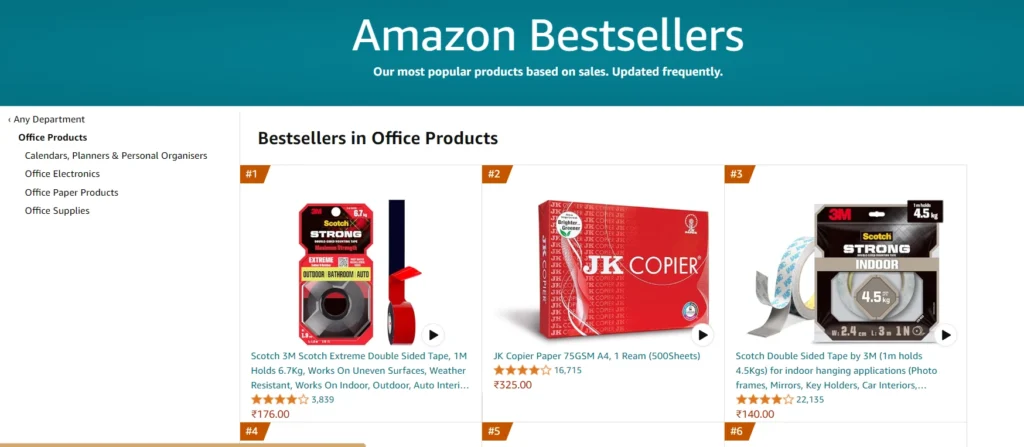 Most popular selling items on Amazon - office products