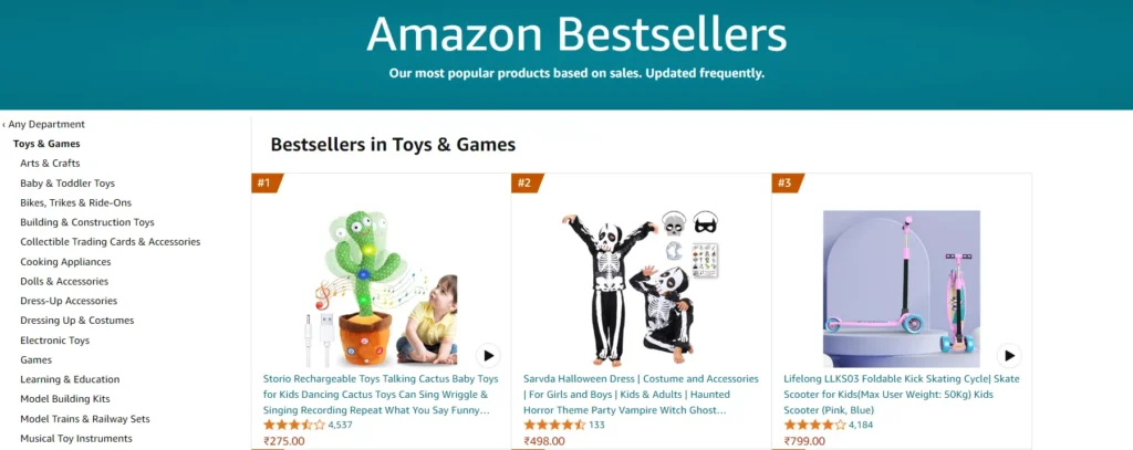 most popular selling items on Amazon - toys and games