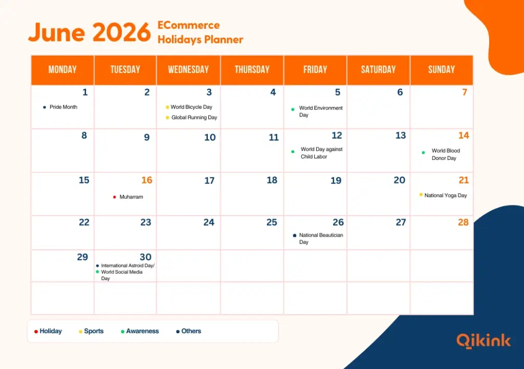 eCommerce calendar June 2026