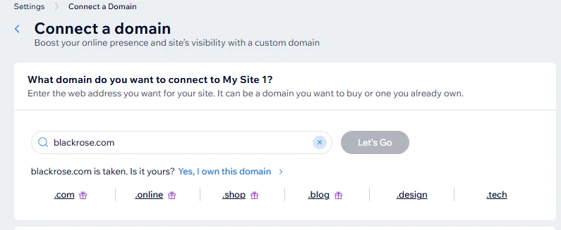 Connect a Domain for your brand