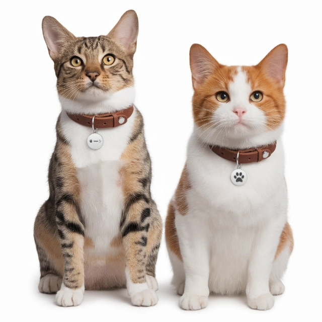 TWO CATS WITH SILVER name TAGS qikink TWO CATS WITH SILVER name TAGS qikink