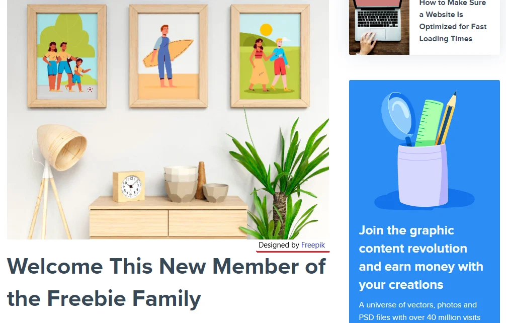 freepik attribution for the design resources qikink