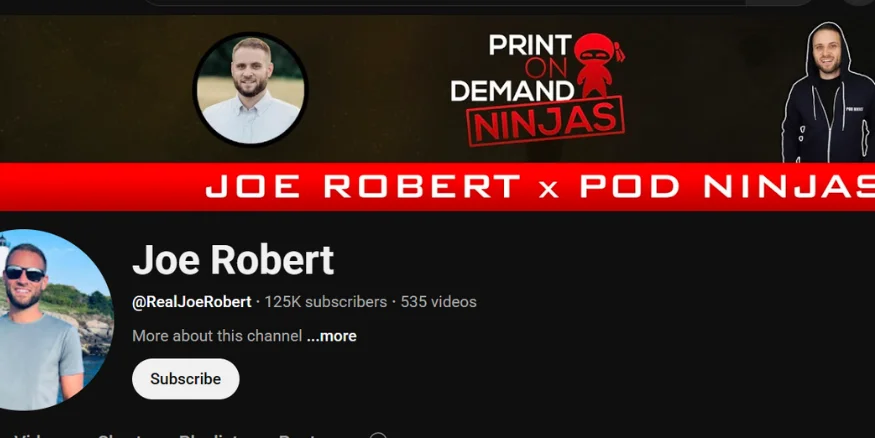 Joe Robert youtube channel-qikink