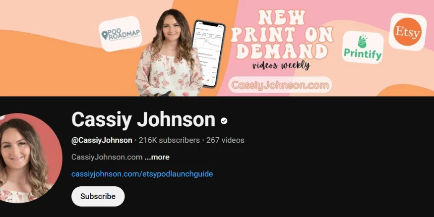Cassiy Johnson youtube channel-Qikink