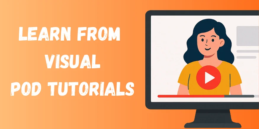 step by step visual tutorials to learn POD-qikink