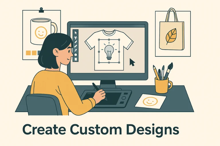 creating designs to sell online using print on demand to make money - qikink