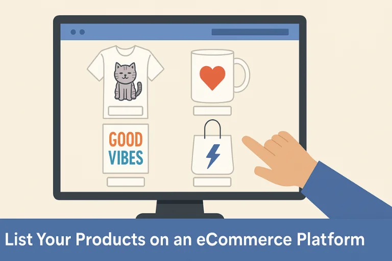 list products on ecommerce platforms to sell using qikink print on demand