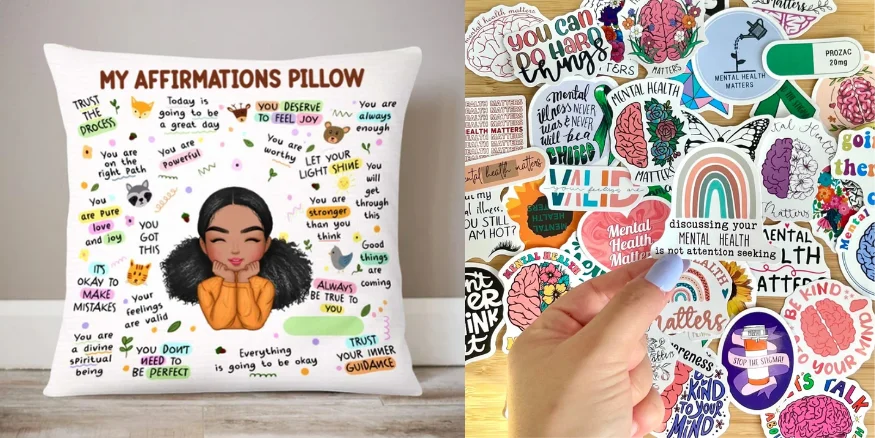 self care & mental health niche with qikink