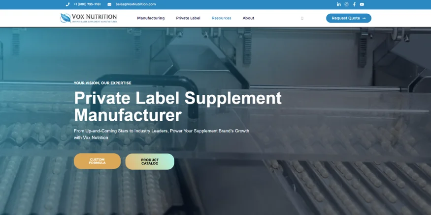 vox nutrition private label supplement manufacturer qikink