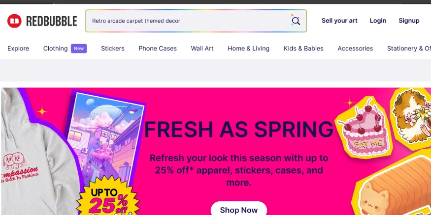 Redbubble Platform for selling Print on Demand Home Decor-Qikink