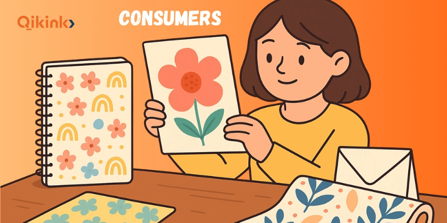 Consumers using Custom Printed Paper Products - Qikink