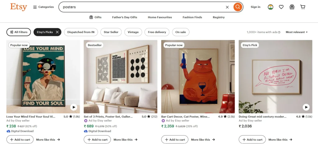 Sell posters with Etsy