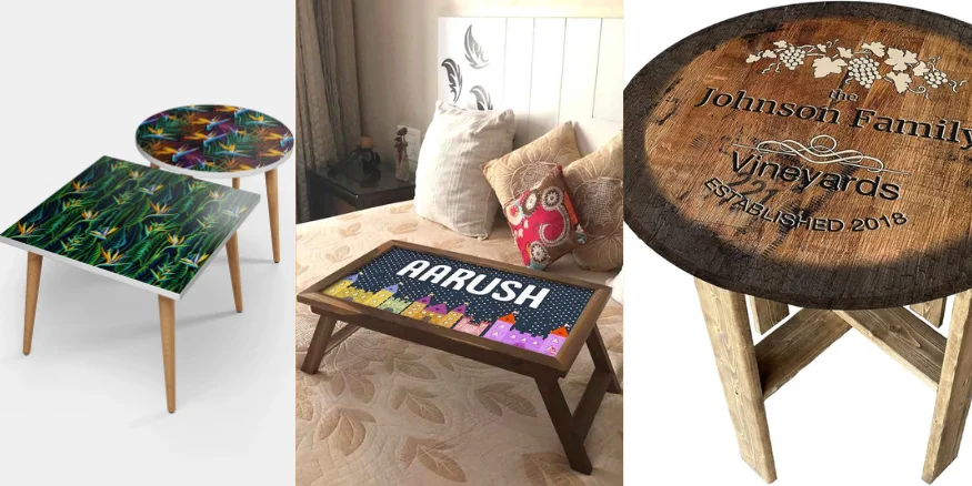Customized Tables sold using Print on Demand - Qikink
