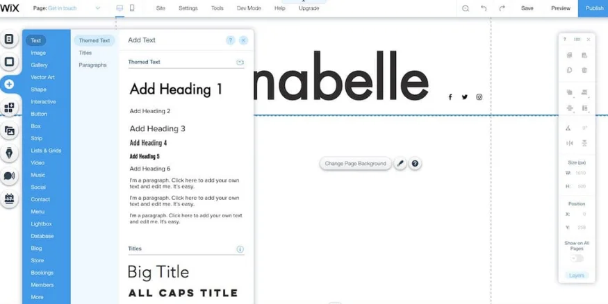 User Interface of Wix platform - Qikink