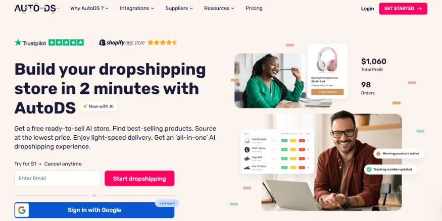 AutoDS AI dropshipping tool
