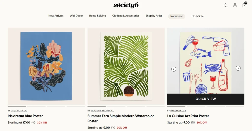 Sell posters with Society6