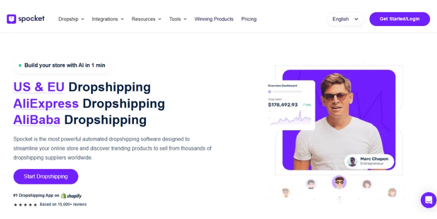 Spocket AI dropshipping Tool