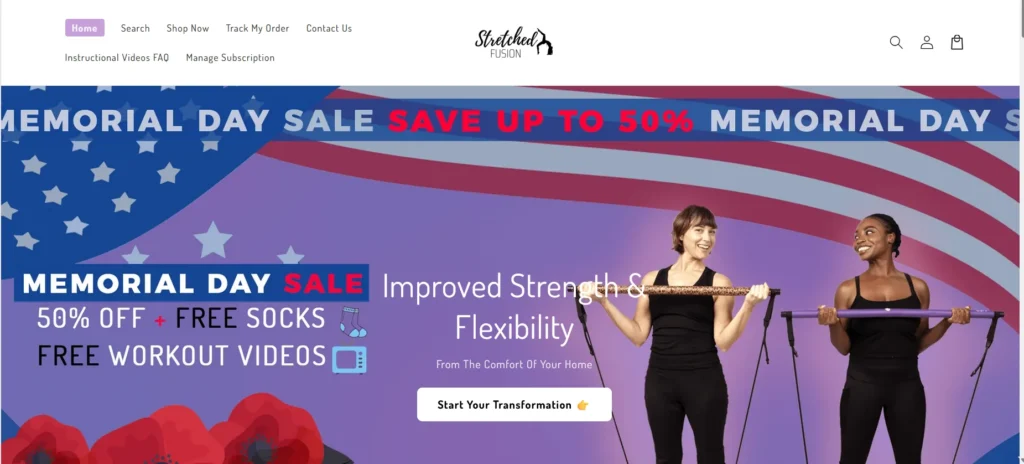 Dropshipping website examples - Stretched Fusion