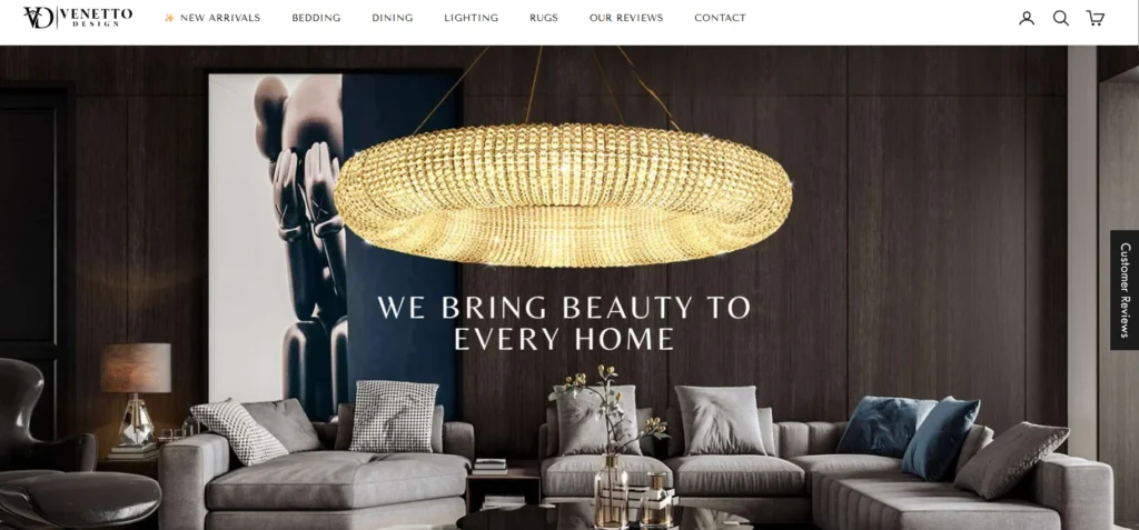 Dropshipping website examples - Venetto