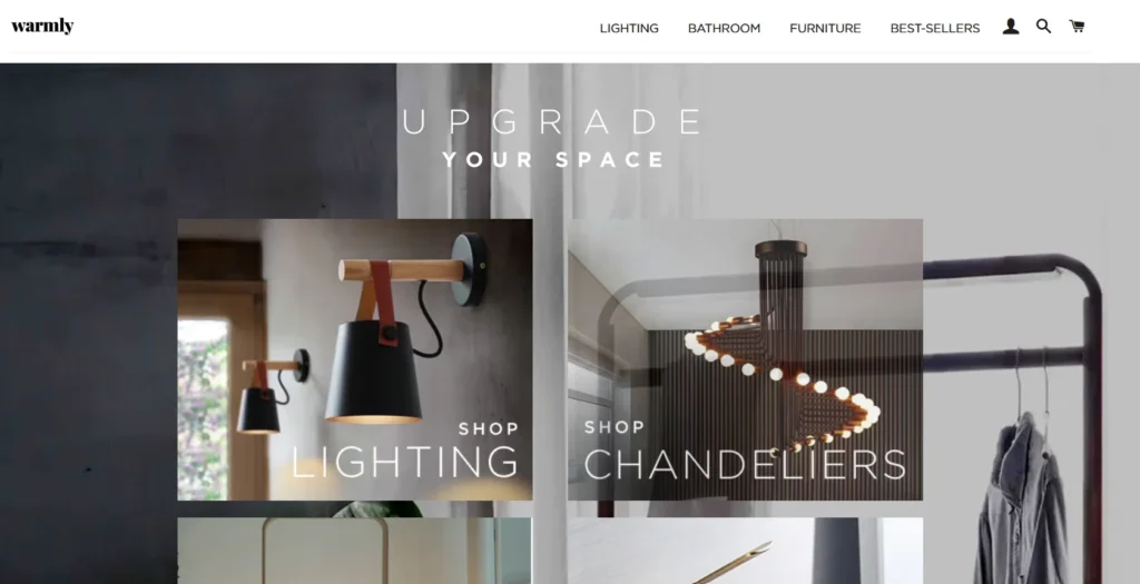 Dropshipping website examples - Warmly