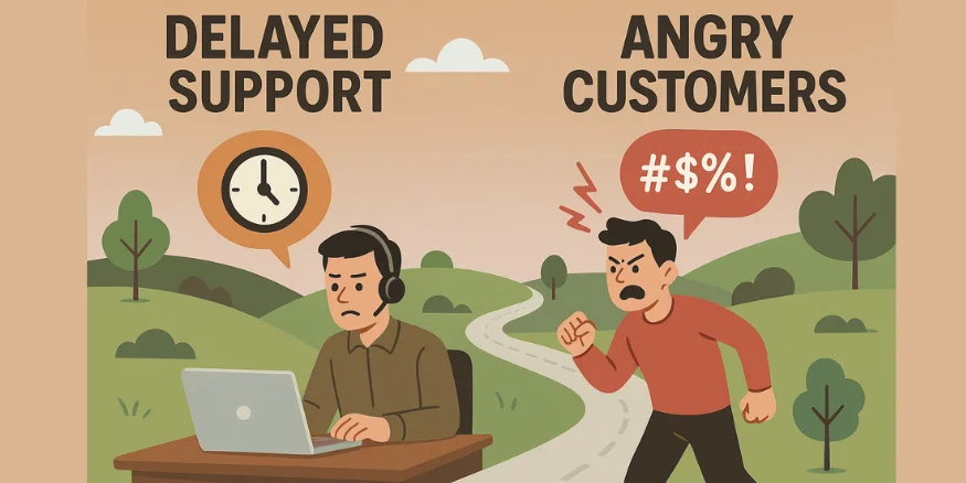 Delayed support = angry customers